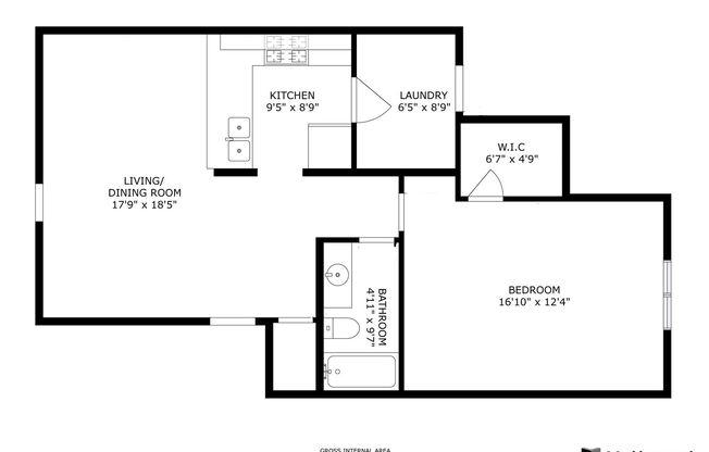 1 bed, 1 bath, 711 sqft, $1,165, Unit E-07