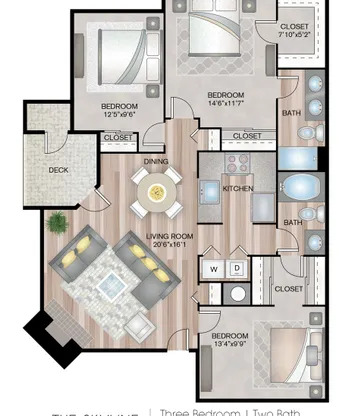 3 beds, 2 baths, 1,232 sqft, $2,287