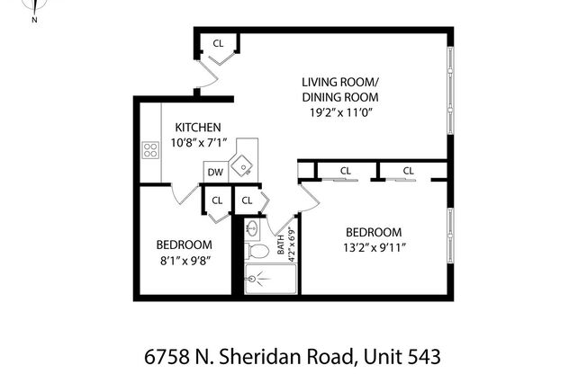 2 beds, 1 bath, $1,975, Unit 543