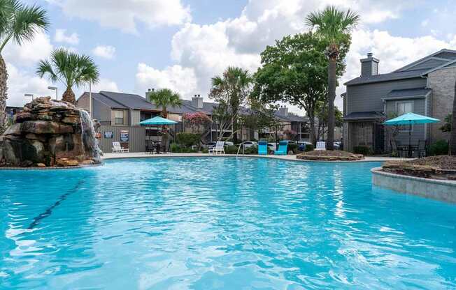 Sparkling Pool at 2400 Briarwest Apartments, Houston