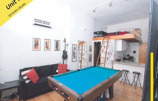 Spacious loft/studio in northern liberties.
