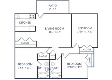 3 beds, 2 baths, 1,110 sqft, $1,932