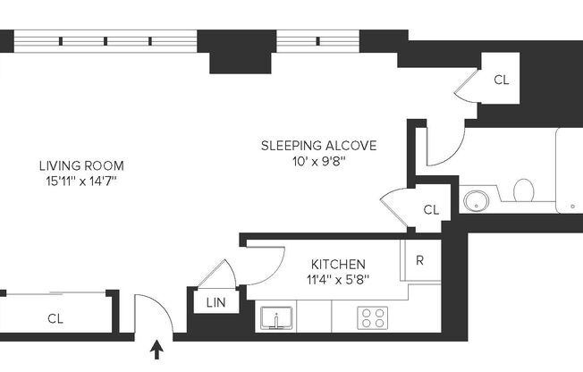 Studio, 1 bath, 475 sqft, $3,363, Unit 20-F