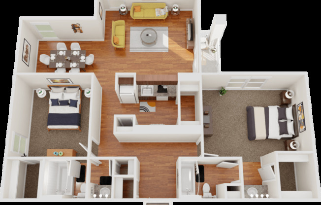 2 beds, 2 baths, 1,145 sqft, $1,400