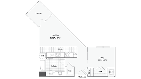 1 bed, 1 bath, 539 sqft, $1,825
