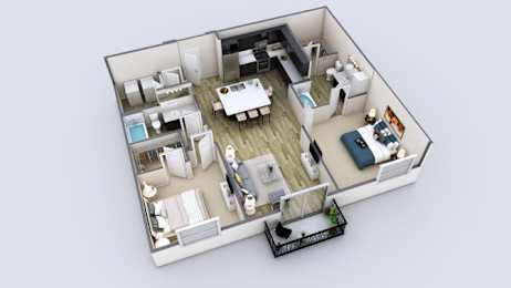 2 beds, 2 baths, 1,071 sqft, $1,915