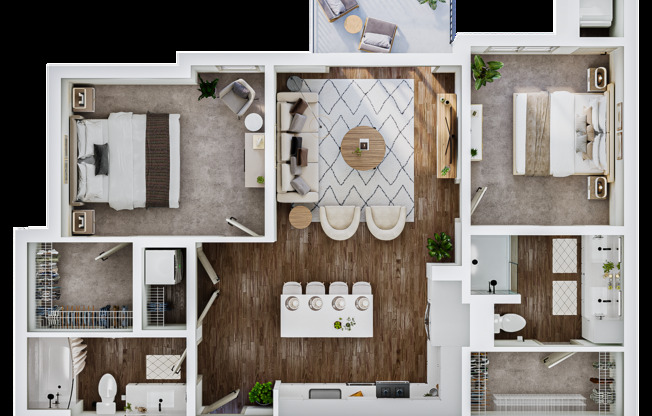 2 beds, 2 baths, 1,128 sqft, $1,590, Unit 301