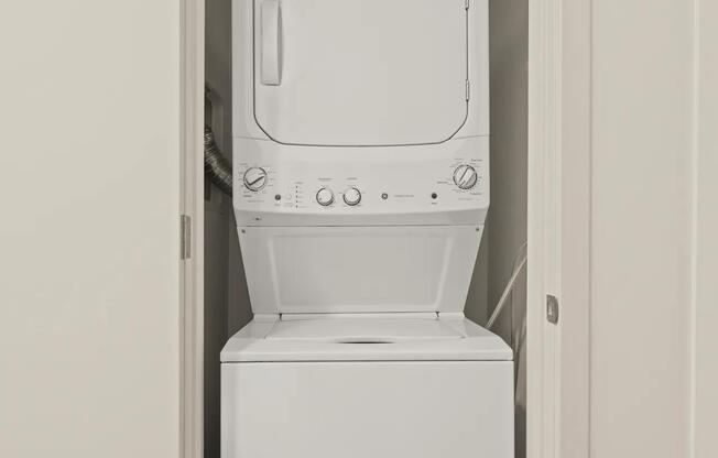 In-home, full-size washer and dryer are included in every apartment.