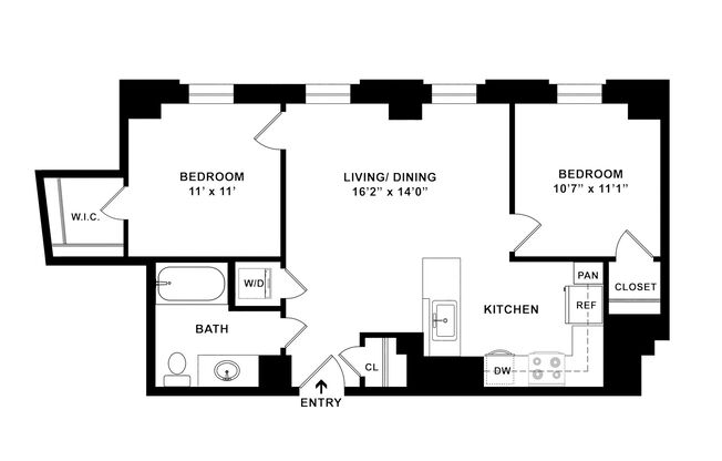 2 beds, 1 bath, 913 sqft, $2,645, Unit O-A3