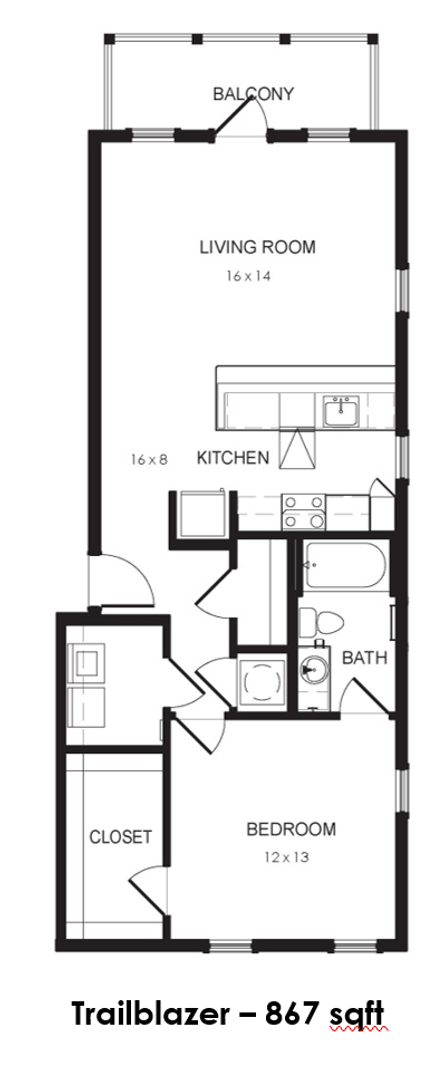 1 bed, 1 bath, 867 sqft, $1,410