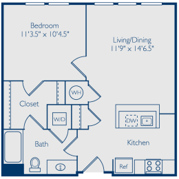 1 bed, 1 bath, 577 sqft, $2,357