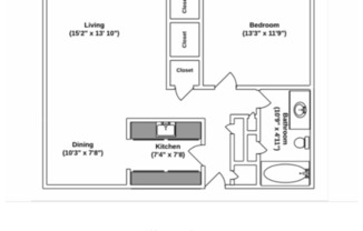 1 bed, 1 bath, 690 sqft, $695