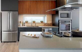 Sleek and modern kitchen design with stainless steel appliances