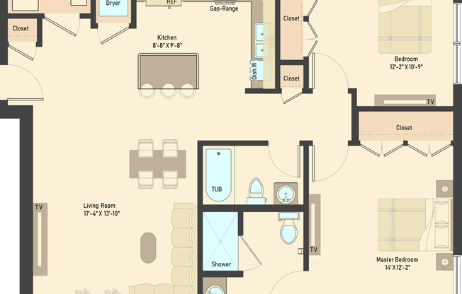 2 beds, 2 baths, 1,011 sqft, $3,150, Unit Residence 402