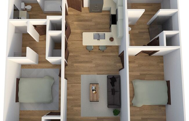 2 beds, 2 baths, 1,029 sqft, $1,675, Unit 405