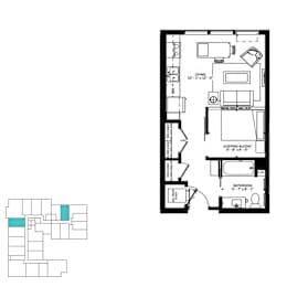 1 bed, 1 bath, 485 sqft, $1,295