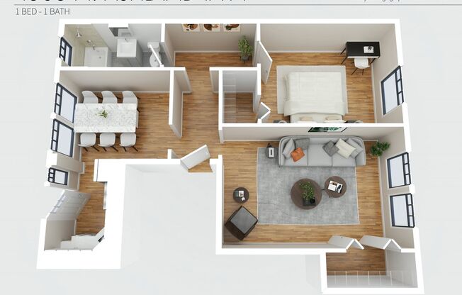 1 bed, 1 bath, 621 sqft, $1,995, Unit 4506-1N