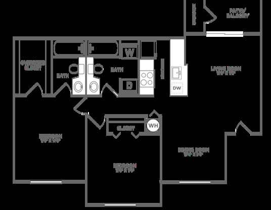2 beds, 2 baths, 1,050 sqft, $2,441
