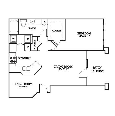 1 bed, 1 bath, 801 sqft, $1,101