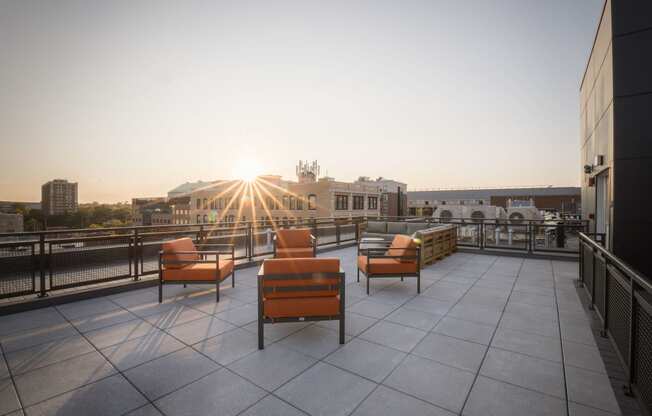 Roof Deck with Panoramic City Views in Providence, RI