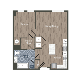 1 bed, 1 bath, 737 sqft, $1,932