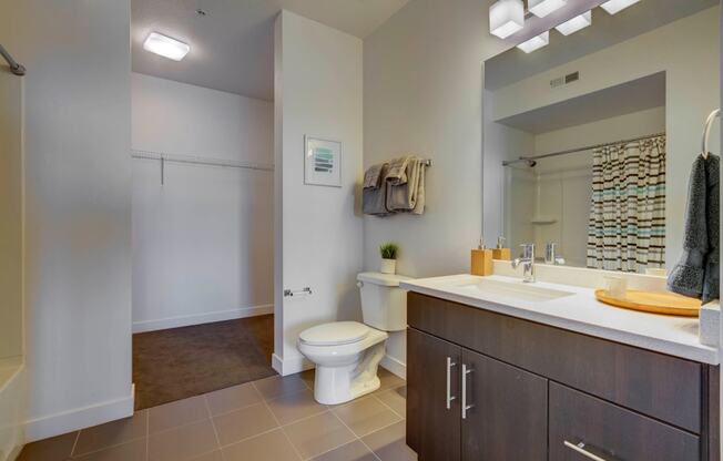 Bathroom With Storage at Element 31 Apartments, Utah, 84106