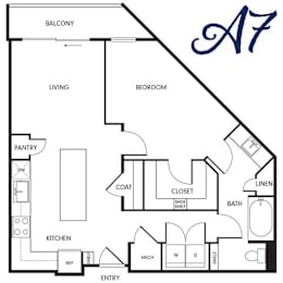 1 bed, 1 bath, 799 sqft, $1,605