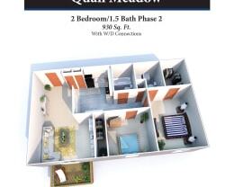 2 beds, 1.5 baths, 930 sqft, $1,215