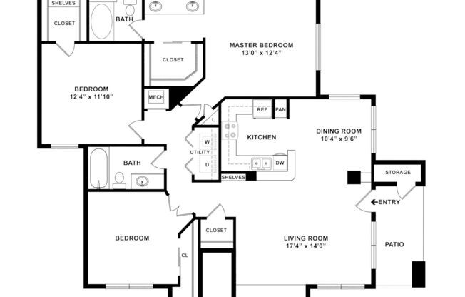 3 beds, 2 baths, 1,363 sqft, $1,975
