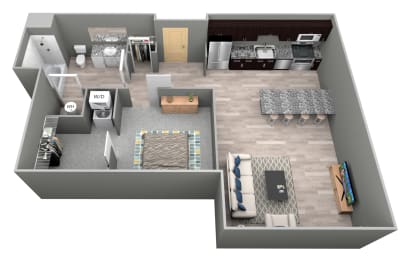 Studio, 1 bath, 613 sqft, $1,149