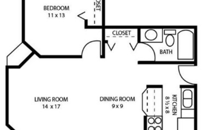 1 bed, 1 bath, 646 sqft, $1,100, Unit 1501-304