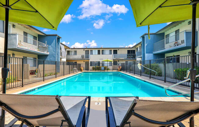 the swimming pool at our apartments