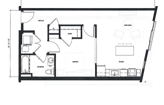 1 bed, 1 bath, 684 sqft, $1,195, Unit 314