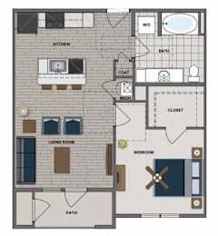 1 bed, 1 bath, 707 sqft, $1,508