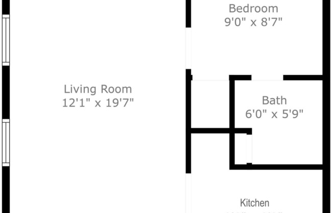 1 bed, 1 bath, 430 sqft, $793, Unit 613