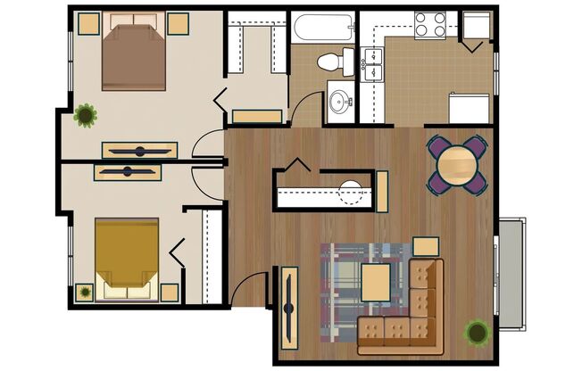 2 beds, 1 bath, 885 sqft, $2,595, Unit 12111-D1