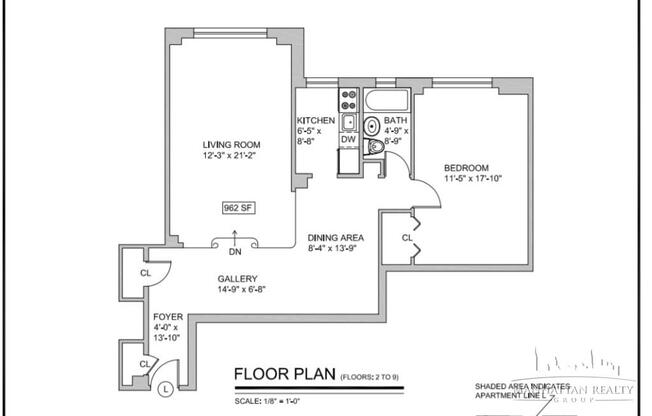 1 bed, 1 bath, $5,300, Unit 9L