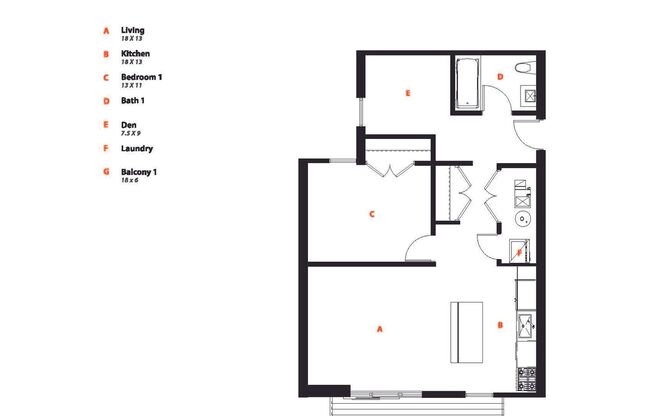 1 bed, 1 bath, 846 sqft, $3,095, Unit 405