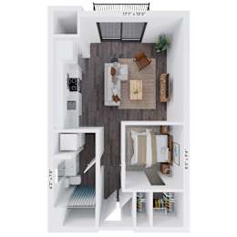 1 bed, 1 bath, 638 sqft, $1,311
