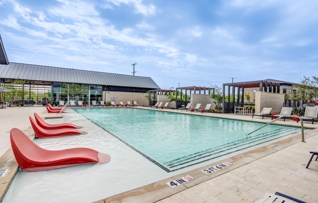 the swimming pool at our crossings apartments