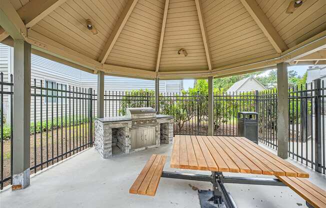Our Community BBQ Grill and Patio at Bellwether Apartments in Olympia, Washington