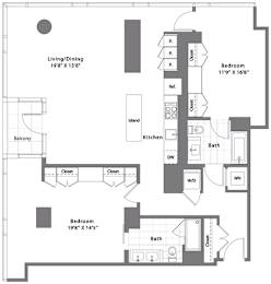 2 beds, 2 baths, 1,544 sqft, $6,942