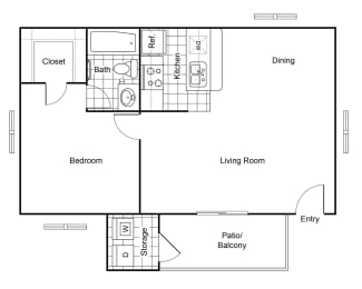 1 bed, 1 bath, 550 sqft, $875