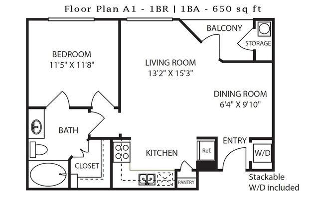 1 bed, 1 bath, 650 sqft, $1,270, Unit 223