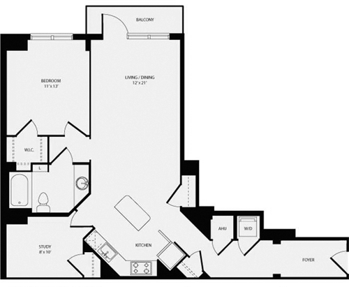 1 bed, 1 bath, 961 sqft, $2,823, Unit 0542