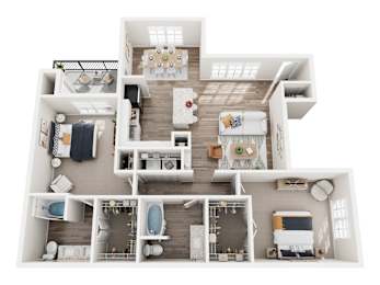 2 beds, 2 baths, 1,263 sqft, $1,735