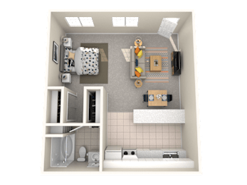 Studio, 1 bath, 450 sqft, $2,112