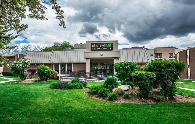 Cherry Hill Leading Office building with a green lawn in front.