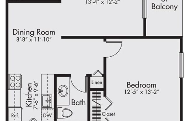 1 bed, 1 bath, 800 sqft, $980