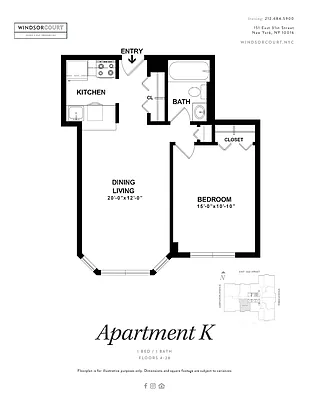 Studio, 1 bath, $5,620, Unit W22K
